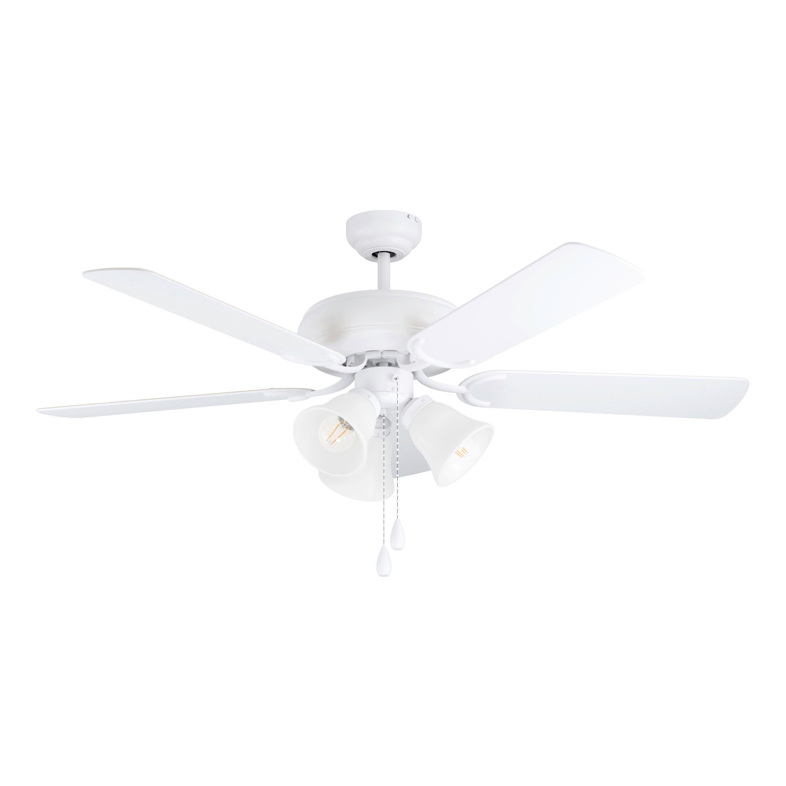 Deckenventilator 35076 Las Palmas - Weiß, Basics, Holz/Metall (132/47,4cm) - Eglo