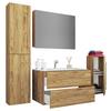 Badezimmer Badinos 5-Teilig Honigeiche B: 146 cm - Honigeiche/Weiß, MODERN, Keramik/Holzwerkstoff (147cm) - MID.YOU
