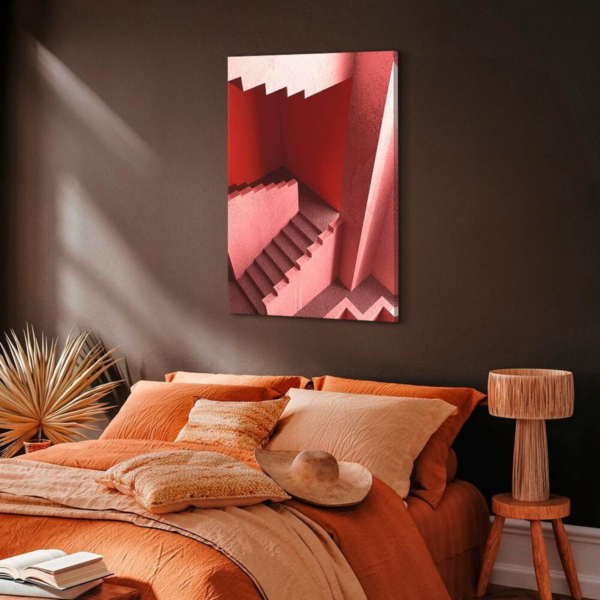 Leinwandbild Pink Bordeaux B: 40 Cm - Pink/Bordeaux, Basics, Holzwerkstoff/Textil (40/60/1.2cm) - artgeist