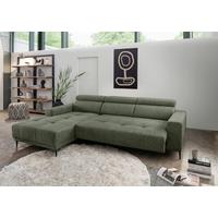 Ecksofa Intera Dunkelgrün S: 188x276 Cm - Dunkelgrün/Schwarz, KONVENTIONELL, Textil (188/276cm) - Livetastic