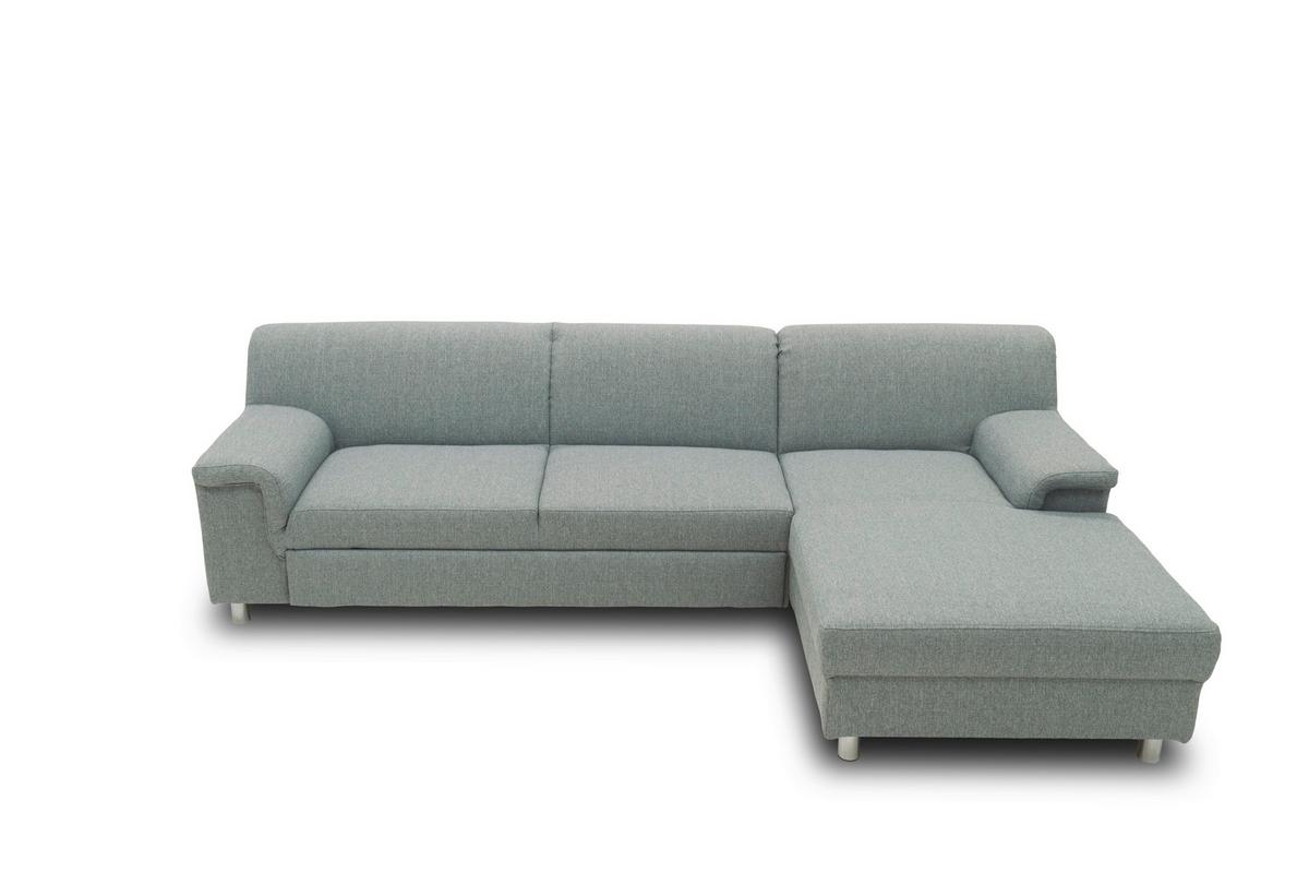 Ecksofa Mit Schlaffunktion Jamie Silberfarben Webstoff - Chromfarben/Silberfarben, KONVENTIONELL, Textil (252/150cm) - MID.YOU