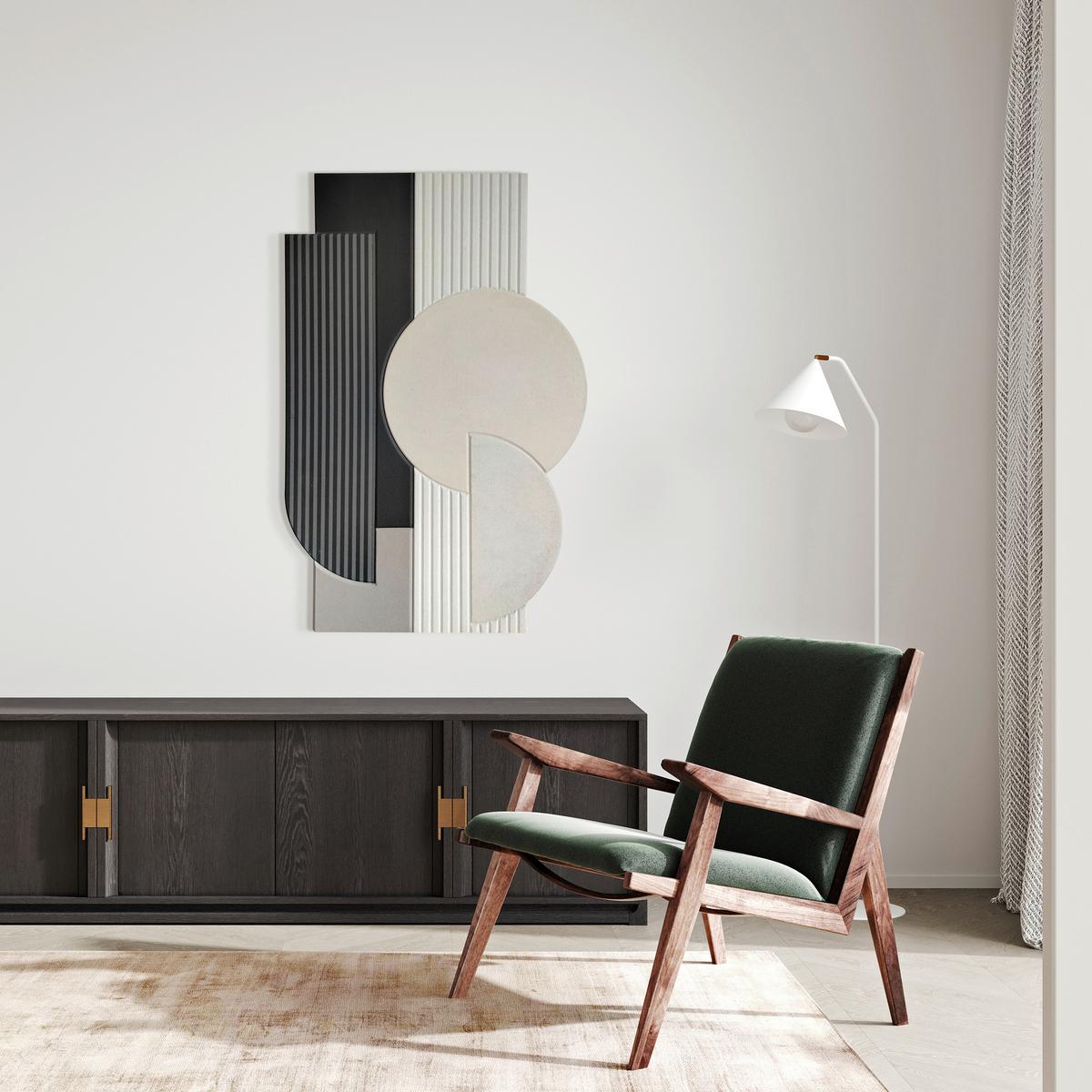 Akustický panel MILLA - černá/hnědá, textil (60/90cm) - Mömax