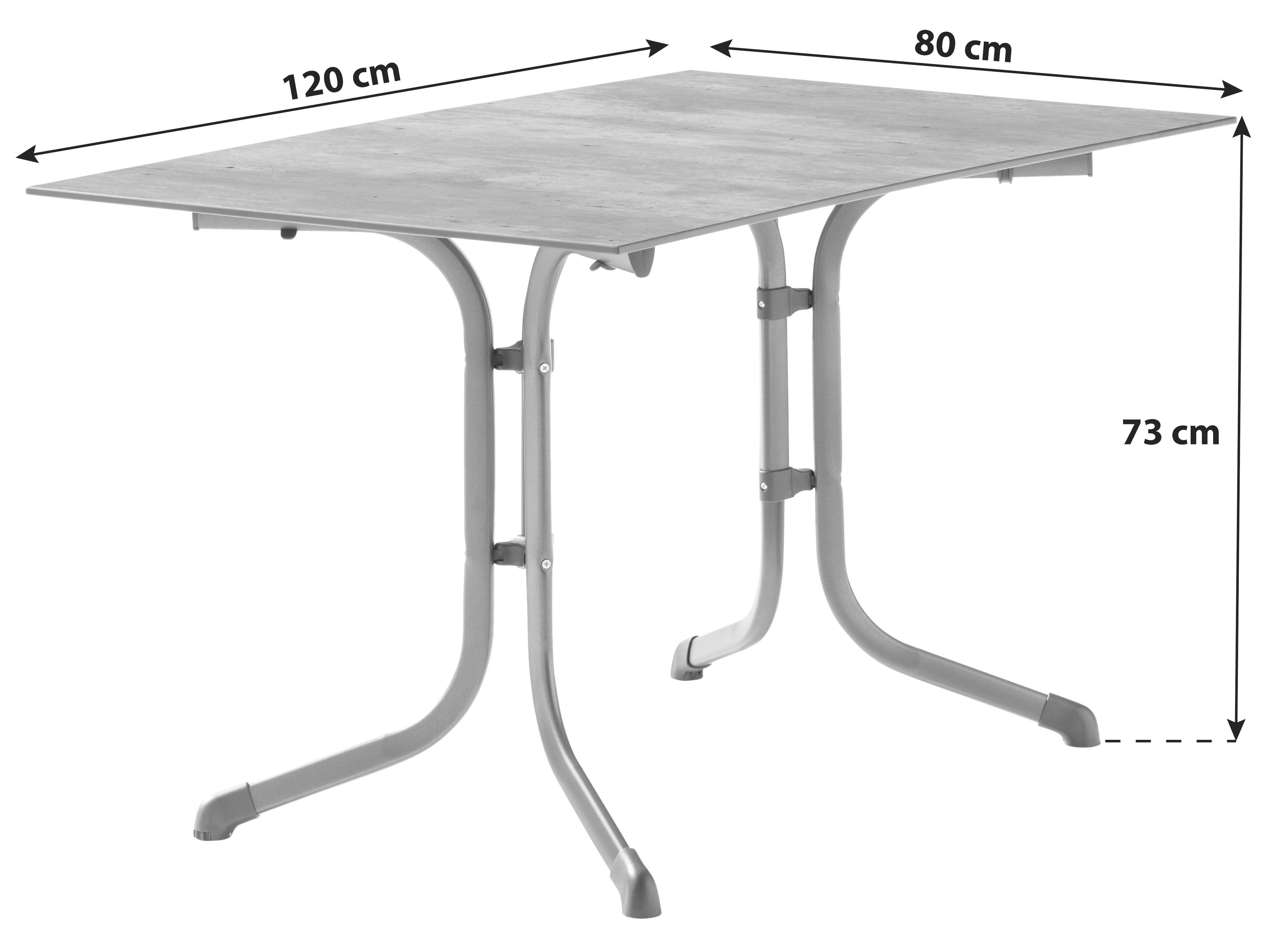 Gartentisch Klappbar Stahl L: 120cm - Anthrazit/Graphitfarben, MODERN, Holzwerkstoff/Metall (120/80/73cm) - Sieger