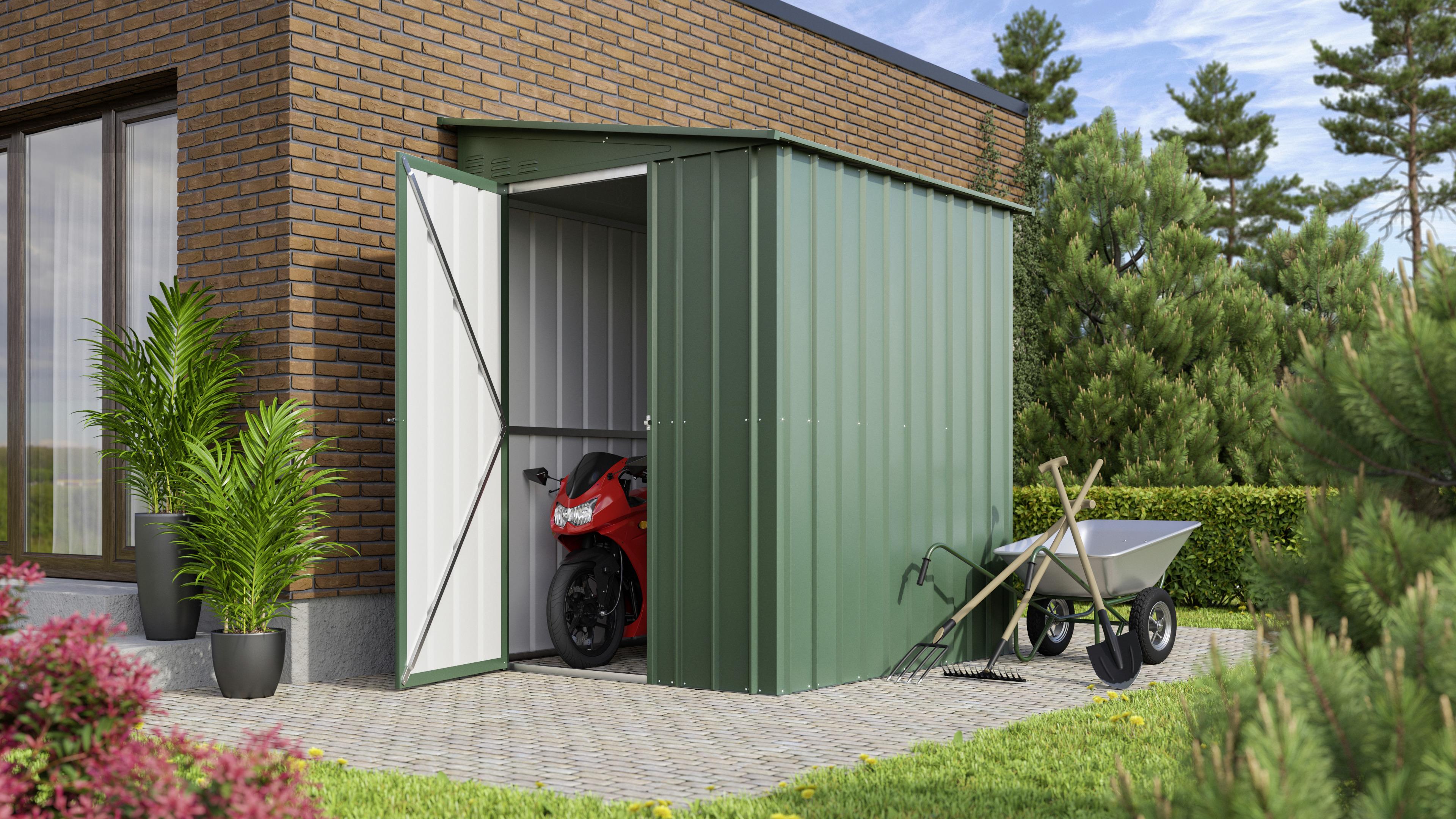 Gerätehaus Ohne Boden Lean To 56 Anlehnhaus - Grün, Basics, Metall (155/203/180cm)