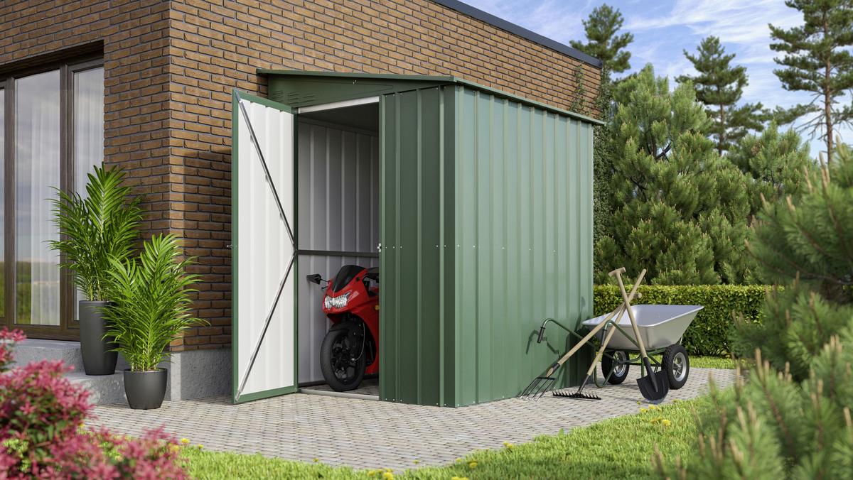 Gerätehaus Ohne Boden Lean To 56 Anlehnhaus - Grün, Basics, Metall (155/203/180cm)