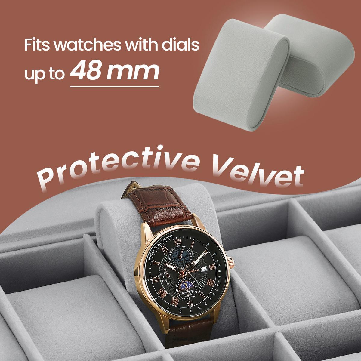 Uhrenbox Schwarz B: 25,5 cm - Schwarz, Basics, Glas/Holzwerkstoff (25,5/7,8/20,2cm)