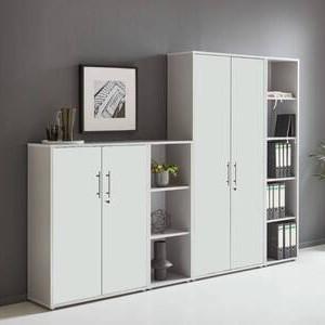 Office Edition B: 257 cm Grau/Weiß - Weiß/Grau, MODERN, Holzwerkstoff (257/186/33cm) - MID.YOU
