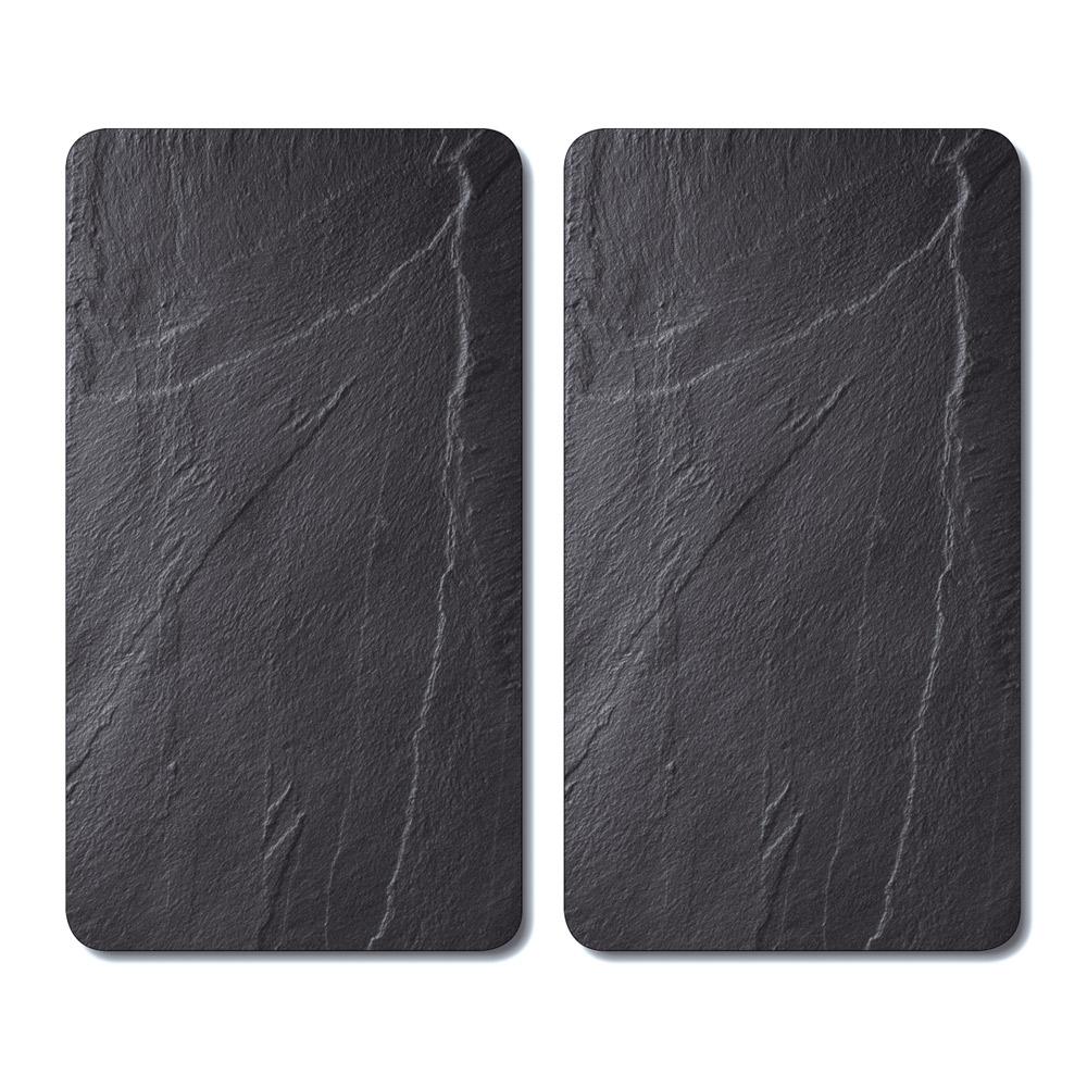 Herdabdeckplatte Schwarz Esg-Glas 52x30 cm 2er-Set - Schwarz, Basics, Glas (52/30/0,80cm) - Kesper