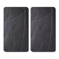 Herdabdeckplatte Schwarz Esg-Glas 52x30 cm 2er-Set - Schwarz, Basics, Glas (52/30/0,80cm) - Kesper