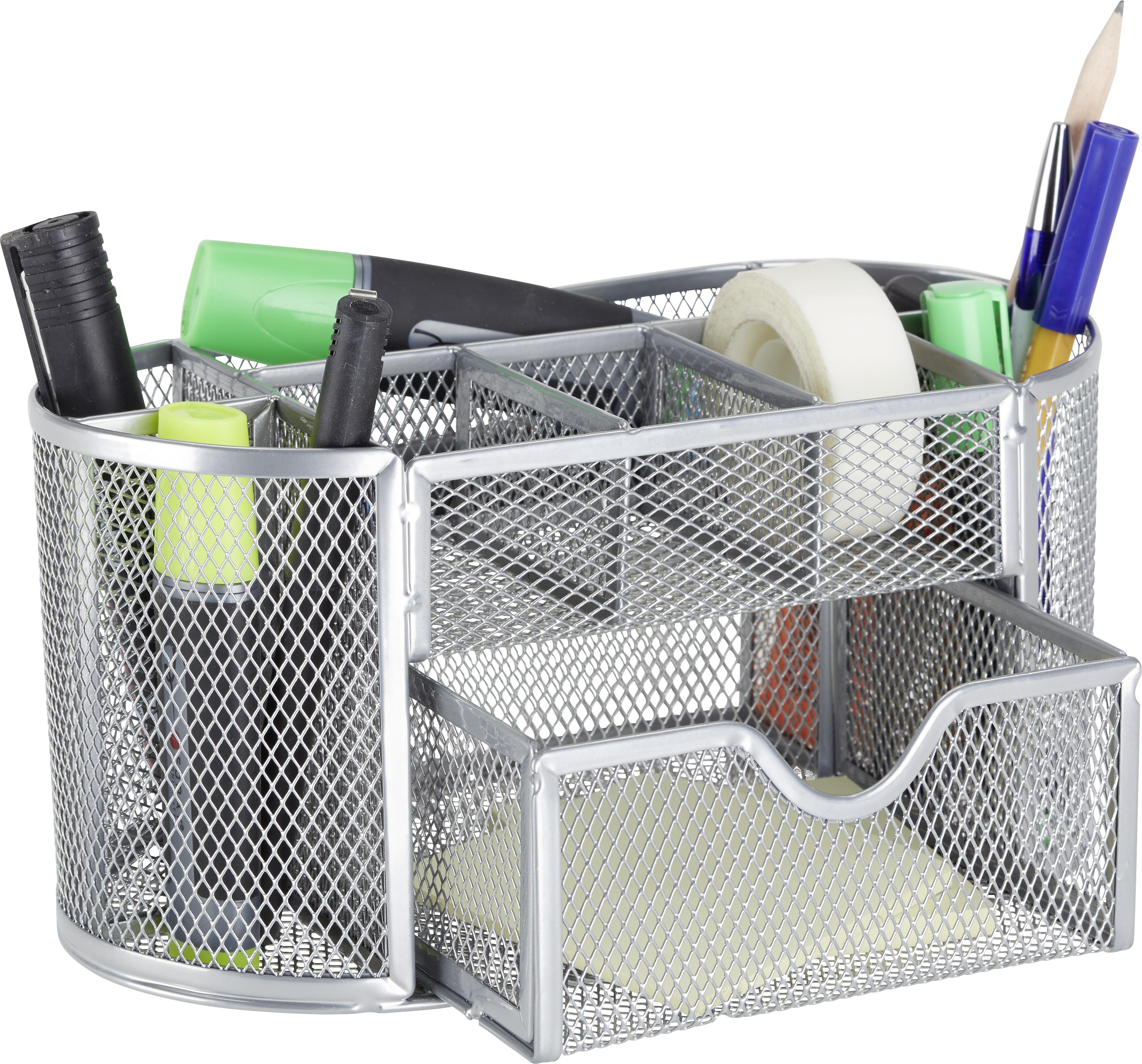 Stojánek Na Tužky Mesh - šedá, Moderní, kov (22,3/10,5/11cm) - Modern Living