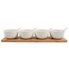 sada misiek na dip TAPAS - 4 - biela, Modern, drevo/keramika (45/11.5/7.2cm) - Modern Living