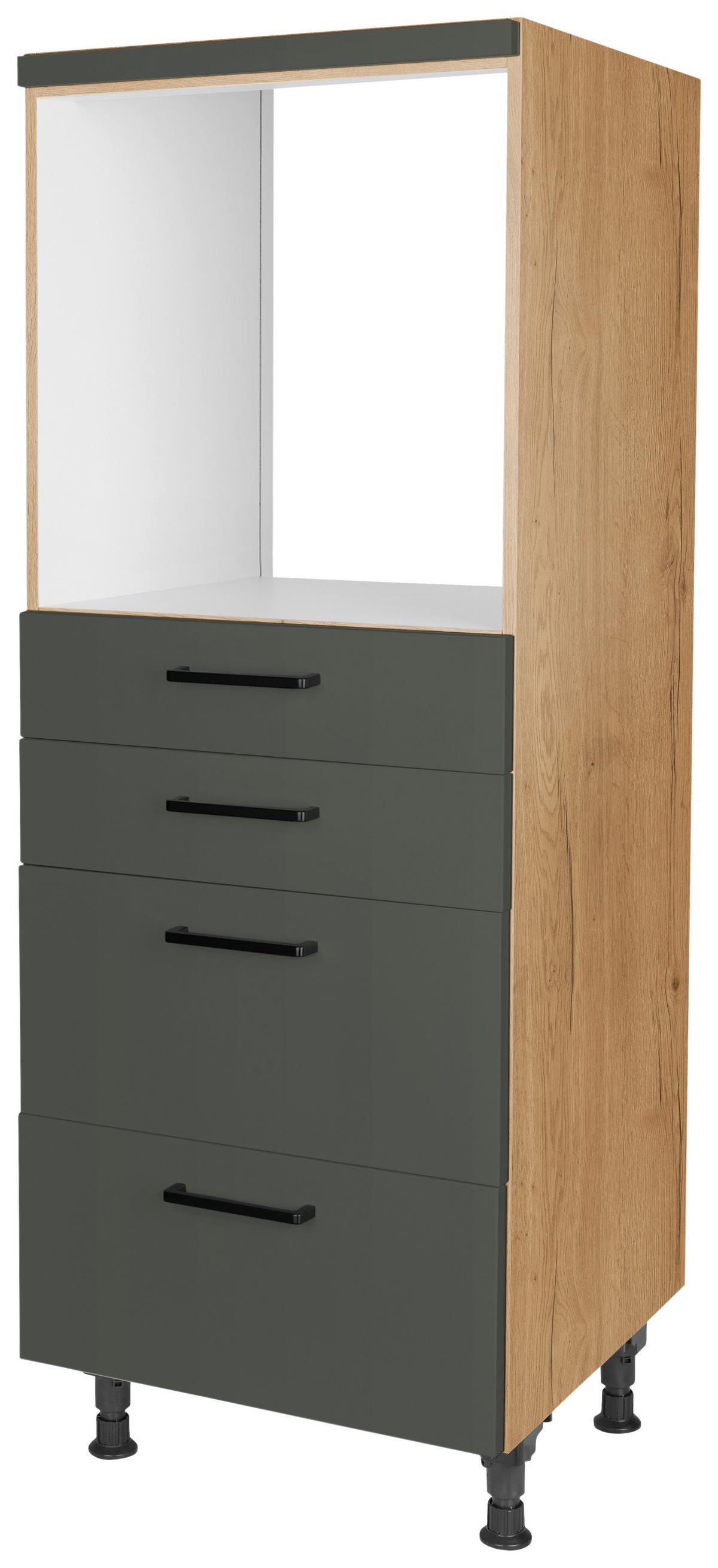 Geräteumbauschrank Easytouch - Eichefarben/Grün, MODERN, Holzwerkstoff (60/168/58cm) - Nobilia