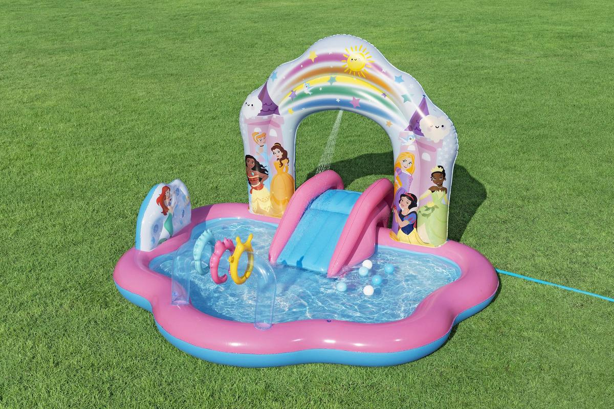 Disney Wasserspielcenter mit Rutsche & Ringwurfspiel - Multicolor, Basics, Kunststoff (221/140/193cm) - Bestway