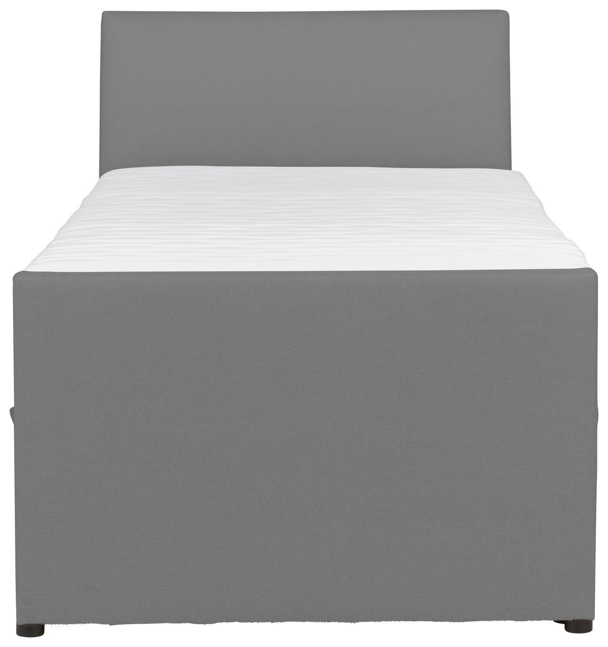 Boxspringbett Mit Bettkasten Nida 100x200 Cm Grau - Schwarz/Grau, MODERN, Holz/Textil (100/200cm) - MID.YOU