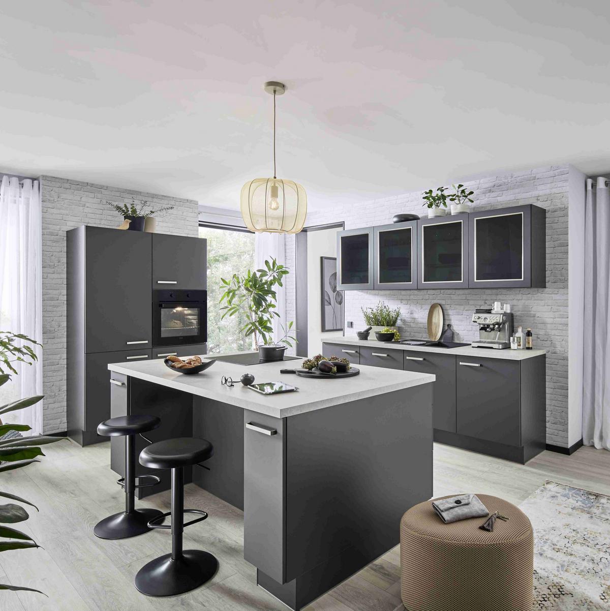 Frontfarbe Ip3150 Grafit Lack Matt - Graphitfarben, MODERN, Holzwerkstoff - Impuls