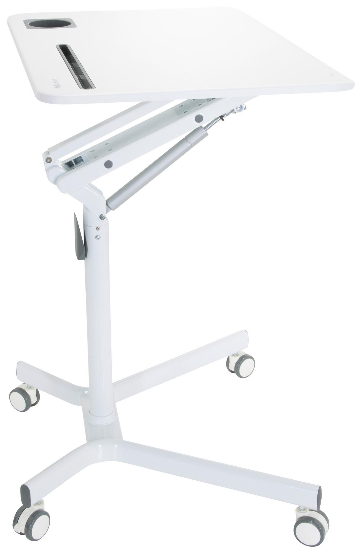 Stehschreibtisch Stand Vm-Su höhenverstellbar Weiß - Weiß, Basics, Holzwerkstoff/Kunststoff (77/73-105/57cm) - MID.YOU