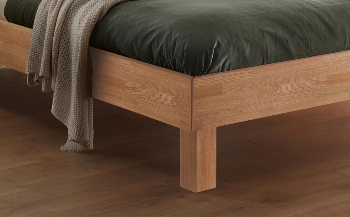 Bett Forti, Eiche Bianco 160x200 cm - Eiche Bianco/Eichefarben, Natur, Holz (160/200cm) - Hasena