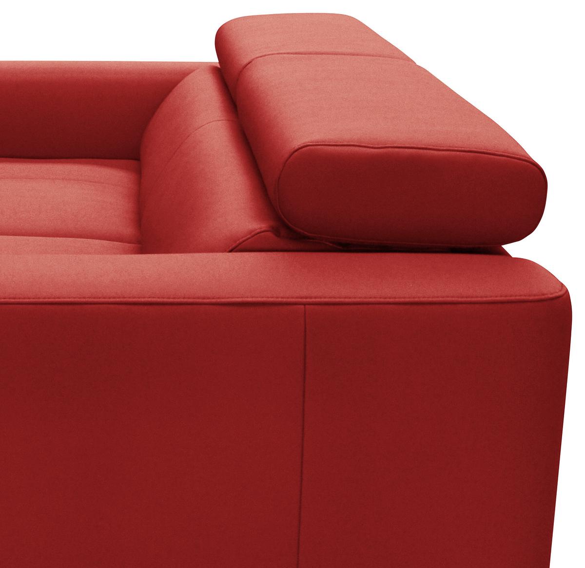 Schlafsofa Mondo, Rot B: 206 cm - Silberfarben/Rot, Design, Leder/Textil (206/95/101cm) - Livetastic