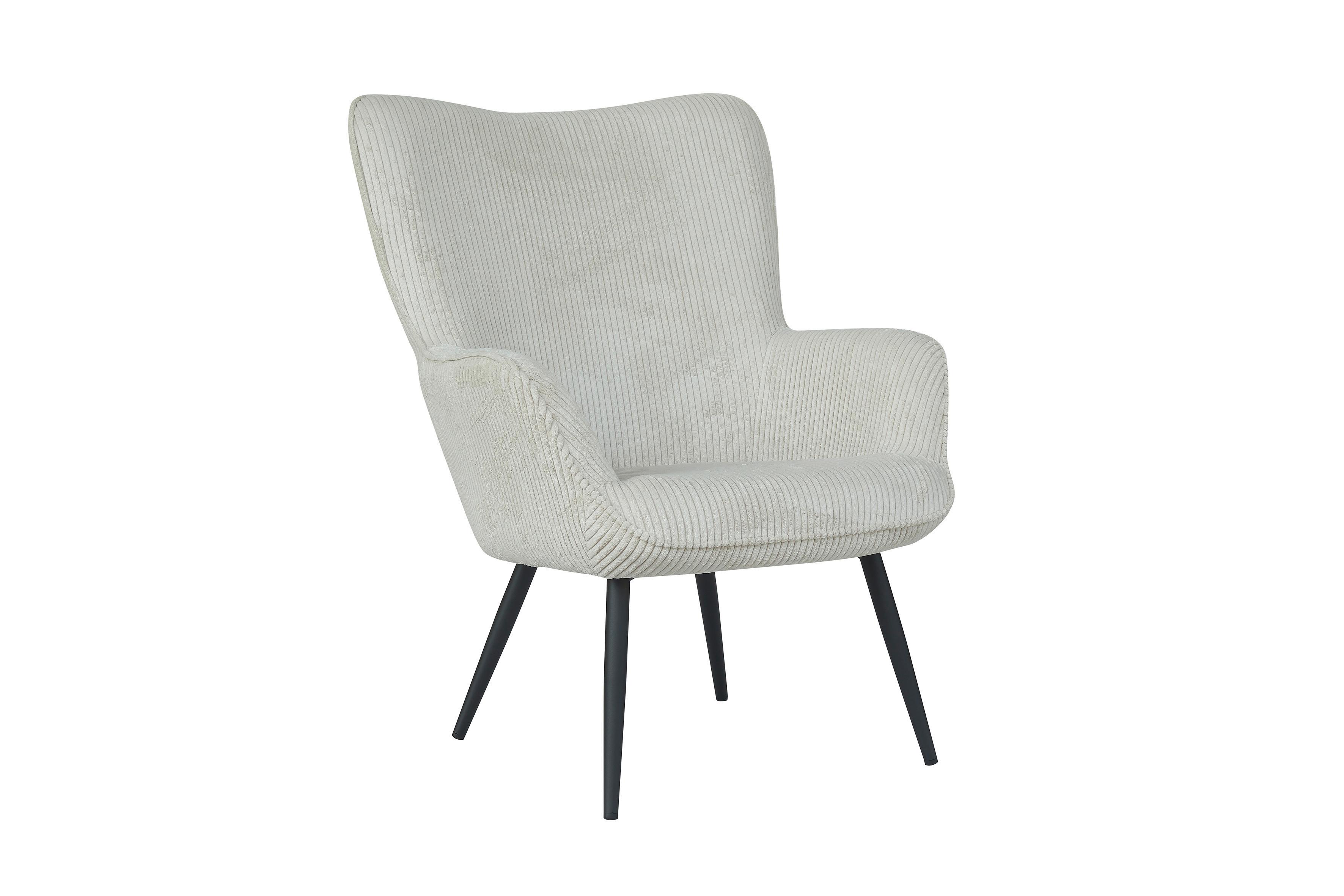 Sessel Uta Elfenbein B: 72 Cm - Elfenbein/Schwarz, Basics, Textil (72/97/80cm) - MID.YOU