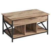 COUCHTISCH Schwarz, Eiche Dekor B: 100 cm - Eichefarben/Schwarz, Trend, Holzwerkstoff/Metall (100/48-62/60cm) - MID.YOU