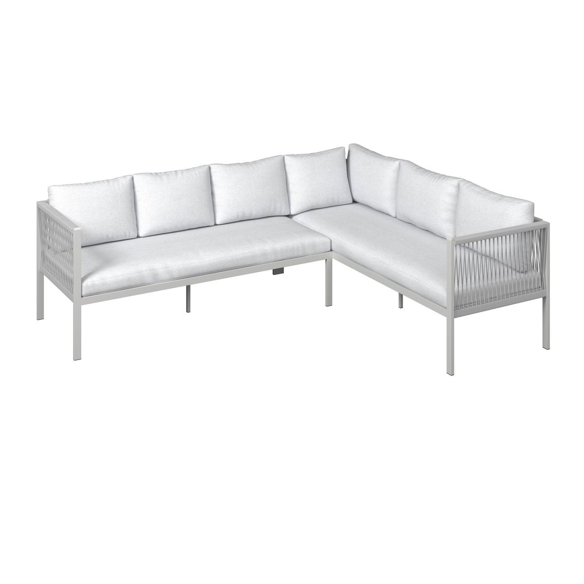 TERASOVÁ SEDACÍ SOUPRAVA SOPHIA - krémová/světle šedá, Moderní, kov/textil (195/73/72cm)