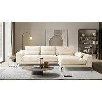 Ecksofa Berlin Cord Creme 313x172 cm - Creme/Schwarz, Design, Textil (313/172cm) - P & B