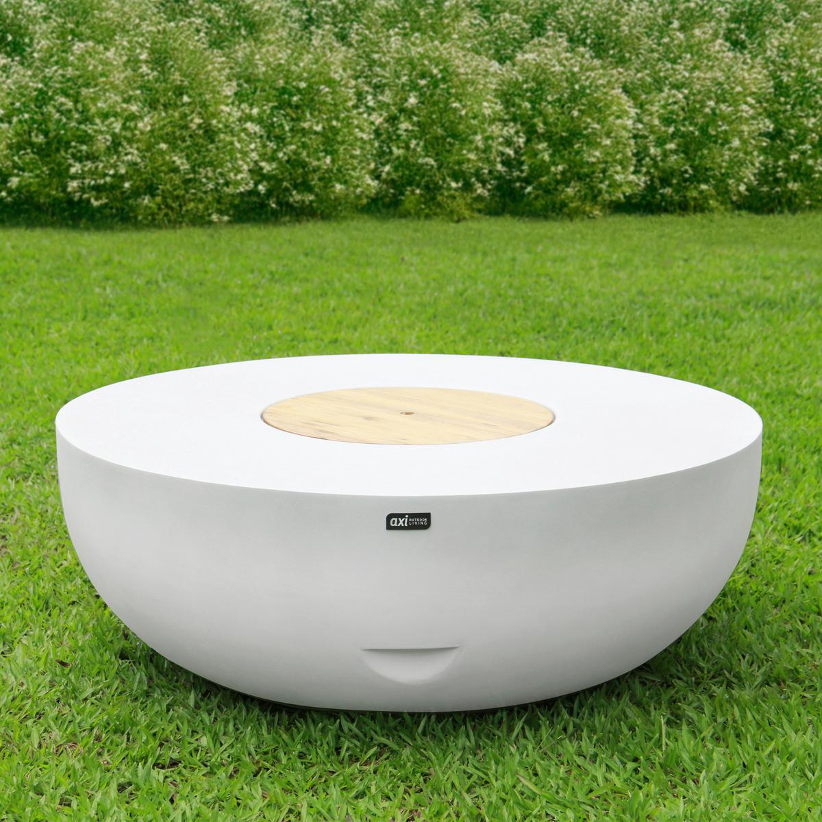 Gartentisch Grau, Weiß, Natur L: 95 B: 95 H: 104 - Braun/Weiß, LIFESTYLE, Holz/Stein (95/95/104cm)