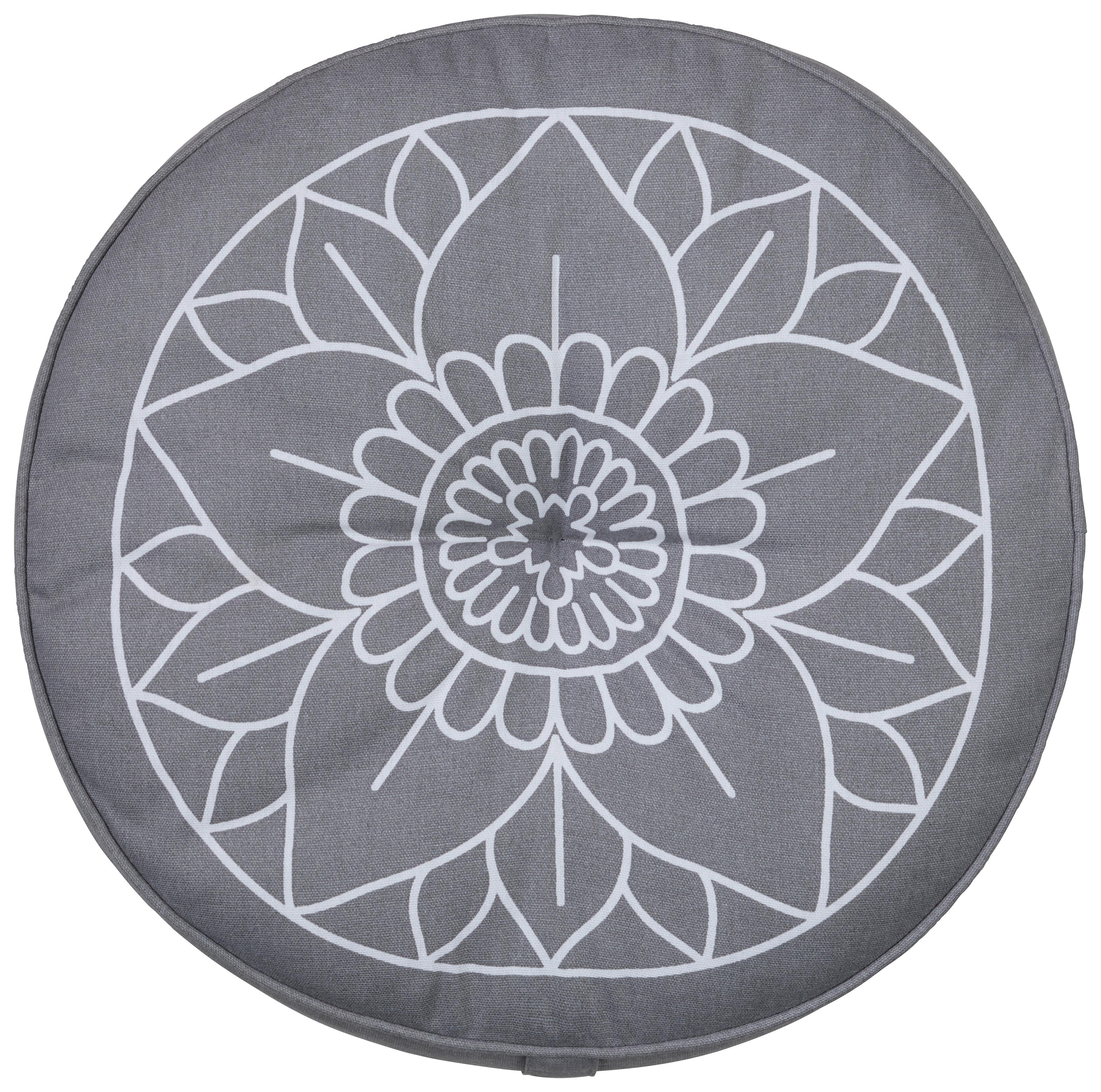 Podlahový Vankúš Lata Yoga, Ø 40cm - sivá, textil (40cm) - Modern Living