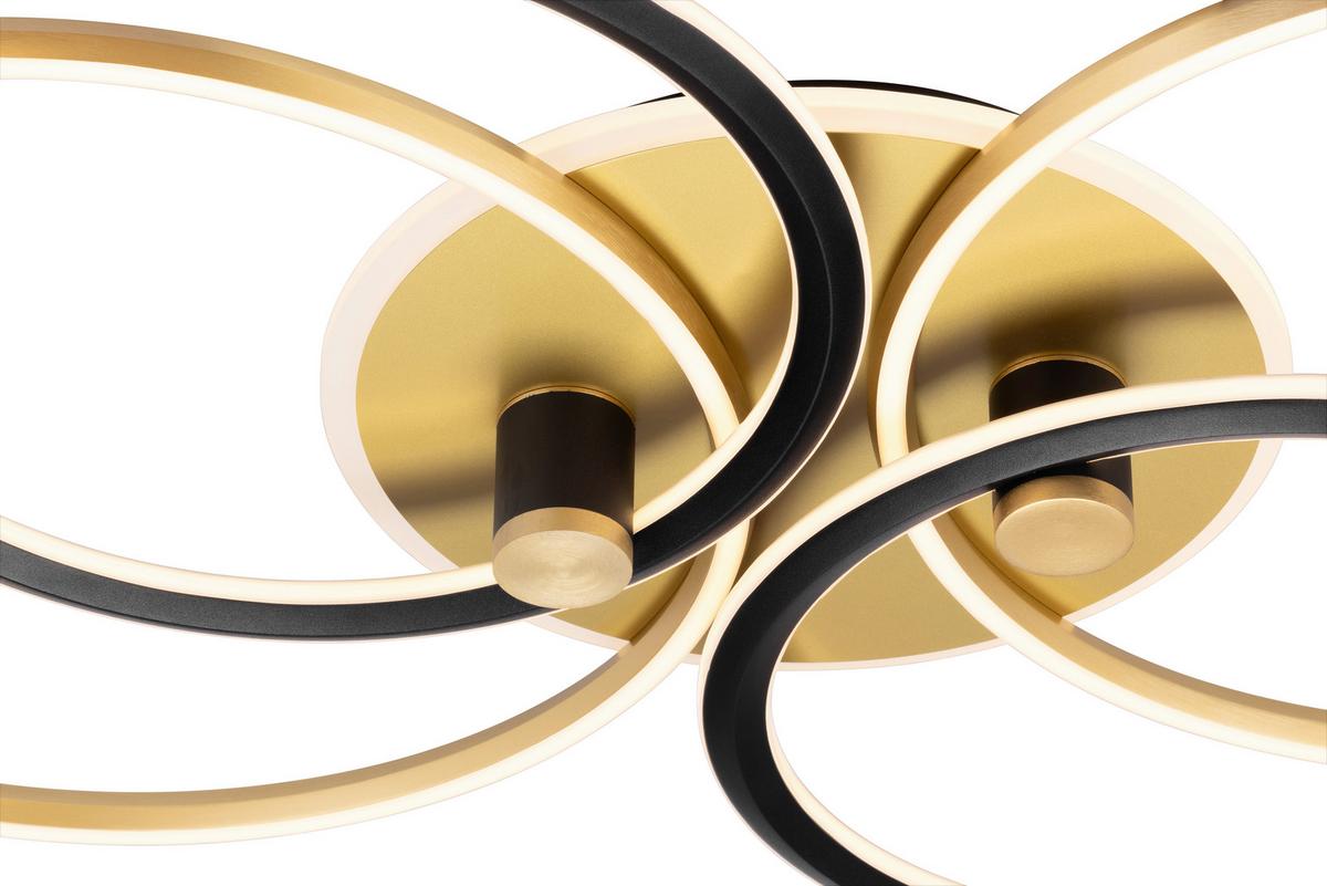 LED-Deckenleuchte Rip - Goldfarben/Schwarz, MODERN, Kunststoff/Metall (110/72/11cm)