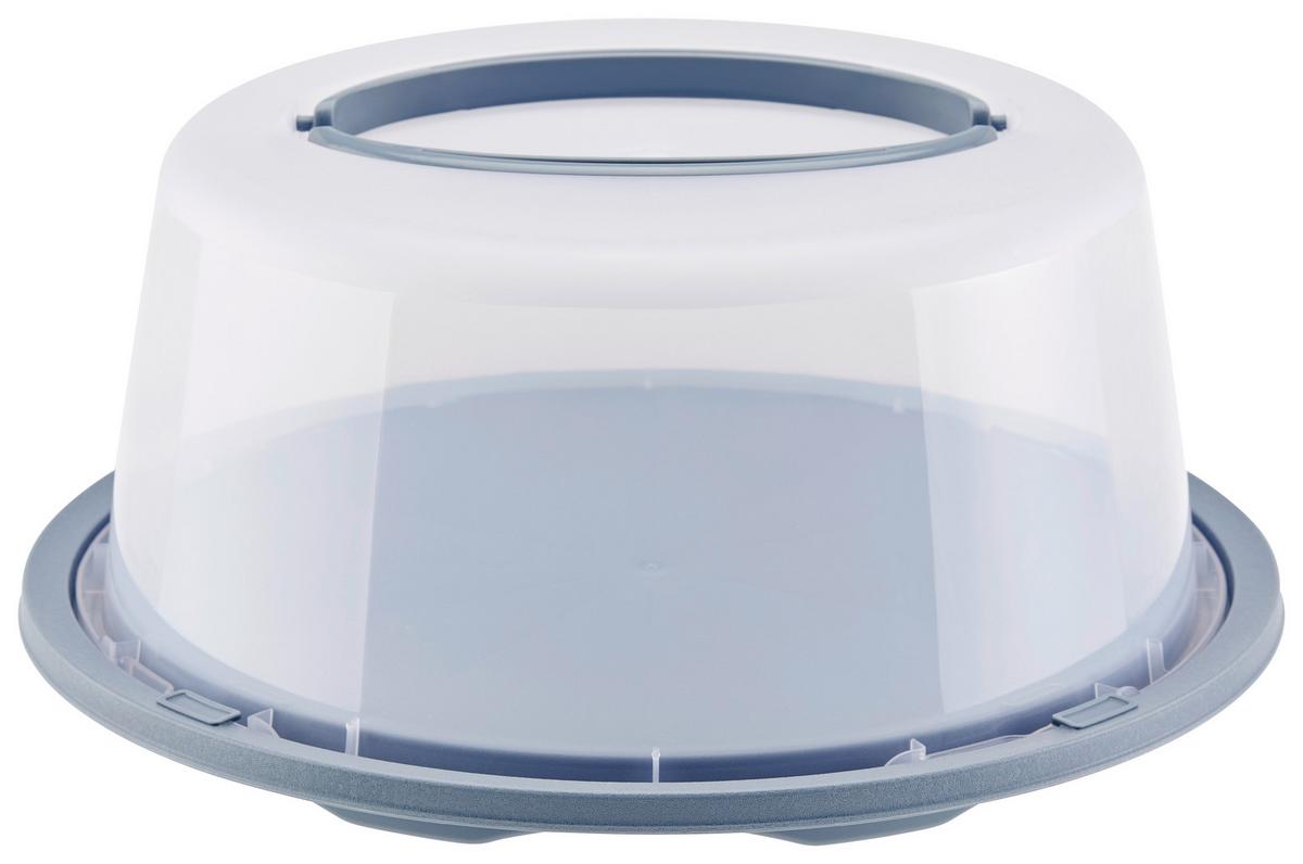 Kuchentransportbox Rund Josefa D/h: Ca. 34/15 Cm - Pastellblau/Transparent, MODERN, Kunststoff (34/15cm) - Luca Bessoni