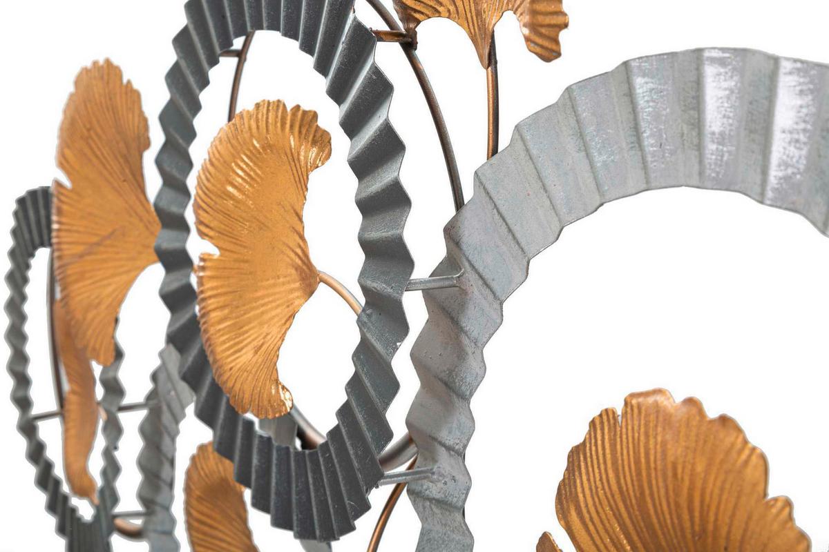 Wanddeko Arty B Grautöne/Goldfarben B: 127,5cm - Basics, Metall (127.50/44.50/4cm)