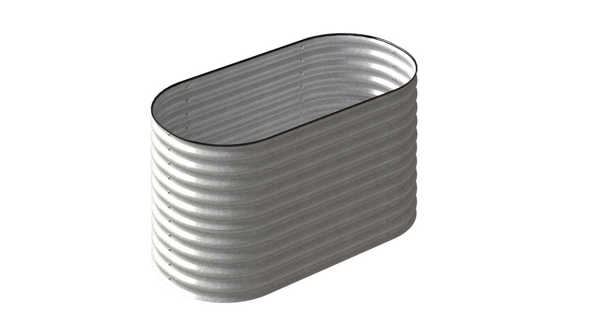 Hochbeet, Silber LxBxH: ca. 160x80x80 cm - Silberfarben, Basics, Metall (160/80/80cm) - Prestige Home