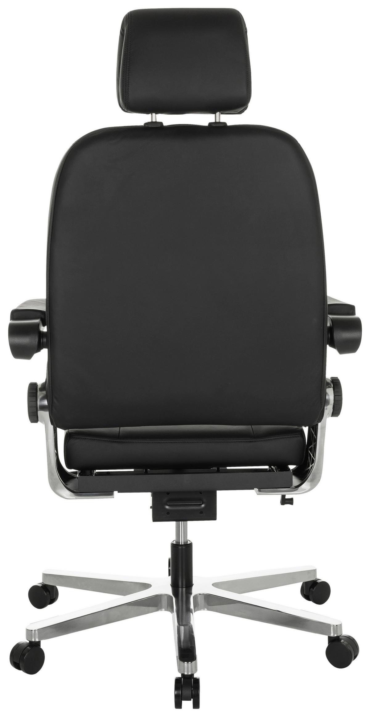 Chefsessel 24 Hours F - Silberfarben/Schwarz, Basics, Leder/Metall (70/123-133/63cm) - MID.YOU