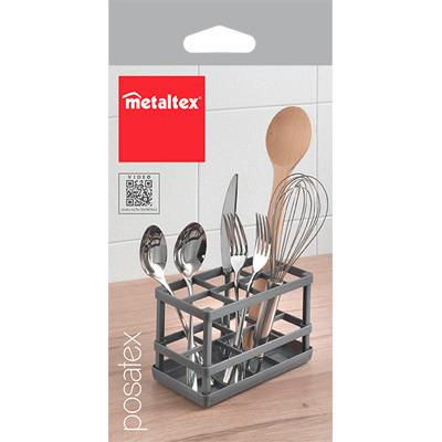 Besteckbox 297544000 Posatex - Grau, KONVENTIONELL, Kunststoff (17/12/10cm) - Metaltex
