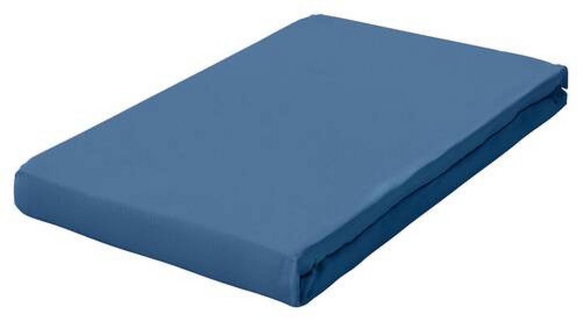 Boxspring-spannleintuch Pure Boxspring - Blau, Basics, Textil (120-130/200-220cm) - Schlafgut