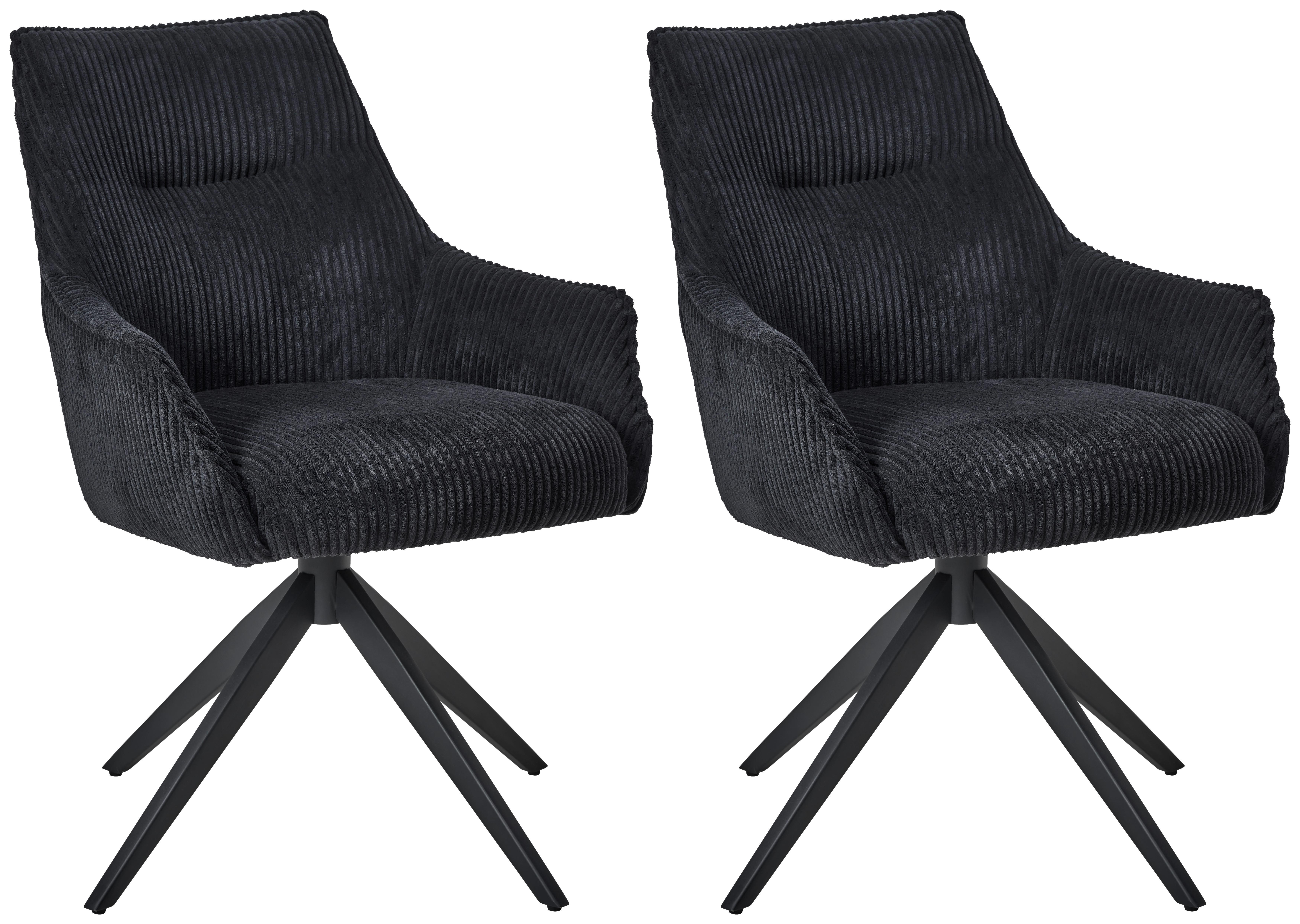 Armlehnstuhl Yuki Schwarz Gepolstert