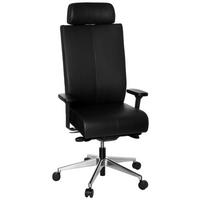 Drehstuhl Pro-Tec XXL Schwarz - Silberfarben/Schwarz, MODERN, Leder/Kunststoff (59/138/49cm) - MID.YOU