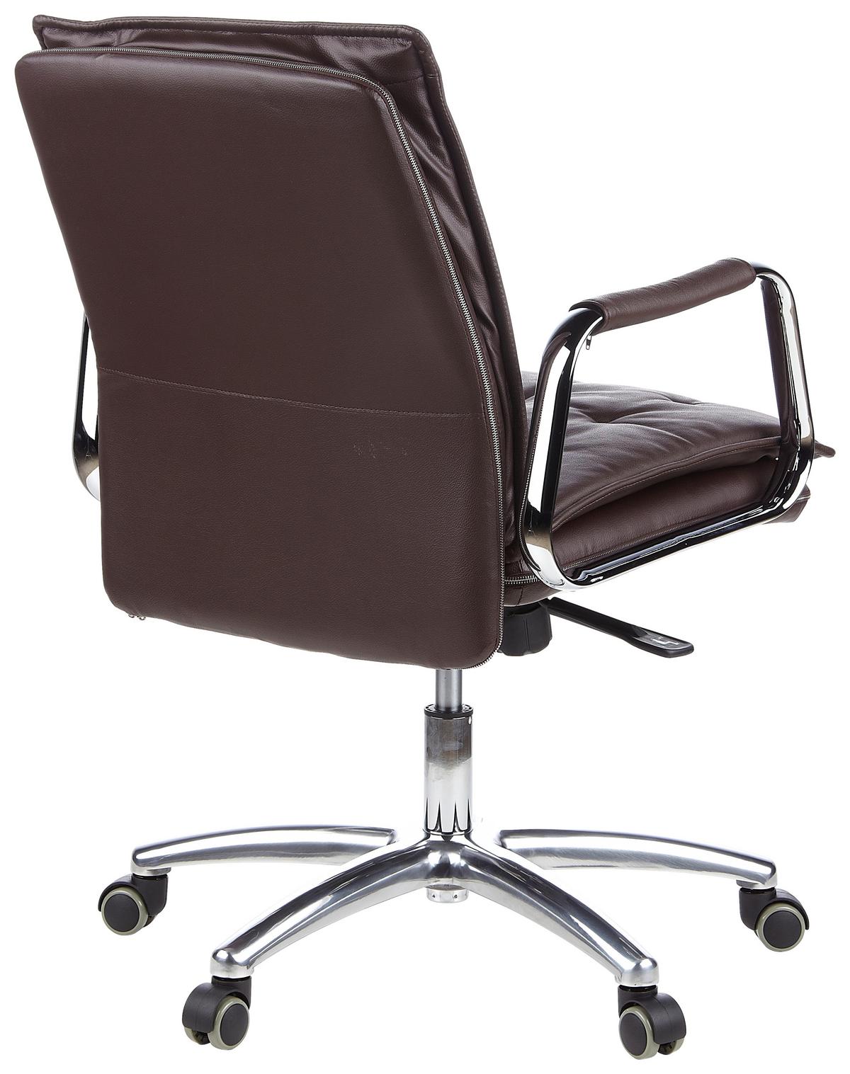 Chefsessel Villa Braun Bis 120 Kg - Silberfarben/Braun, Basics, Leder/Kunststoff (60/109/48cm) - MID.YOU