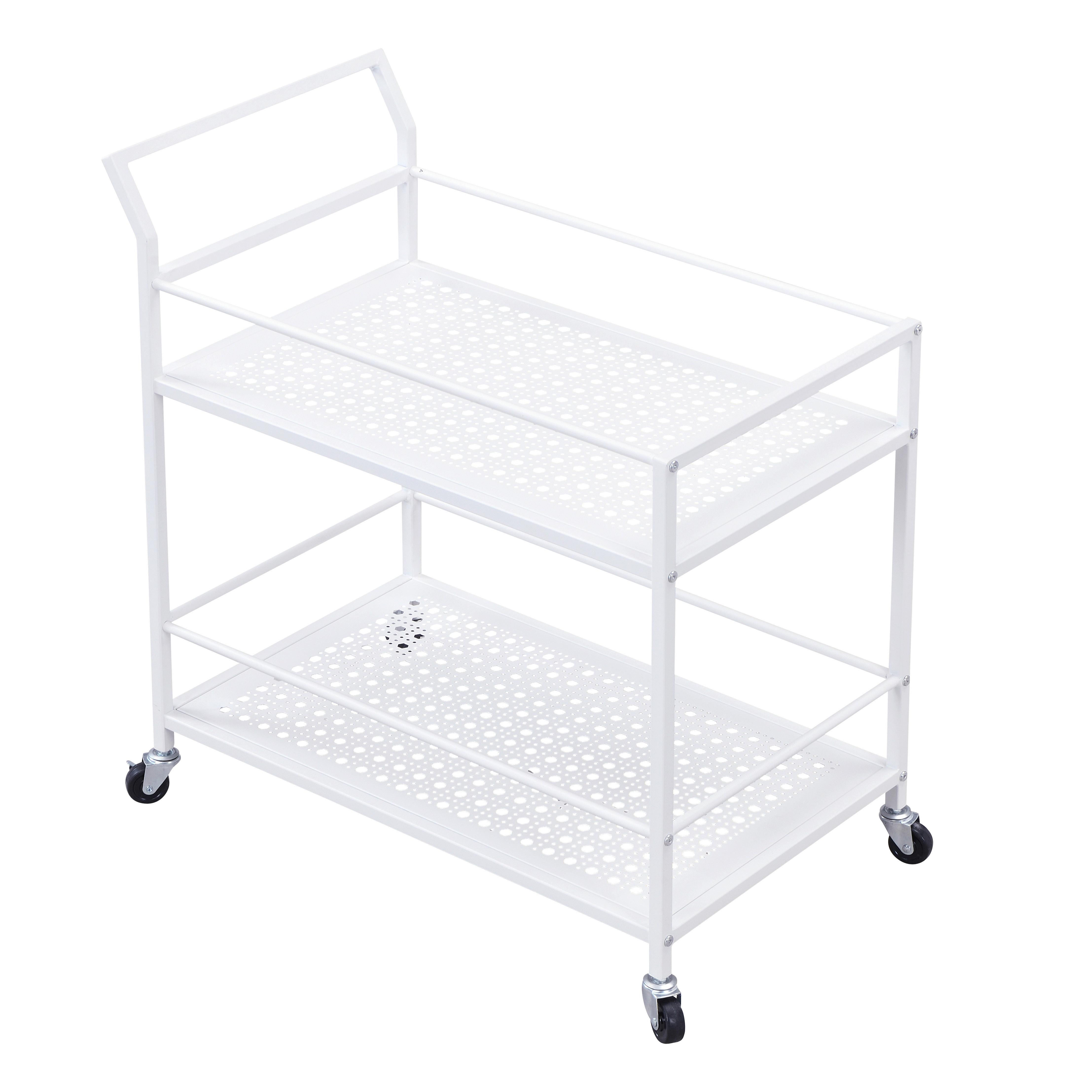 SERVIERWAGEN Weiß B: 79 cm - Weiß, Design, Kunststoff/Metall (79/45/83cm) - MID.YOU