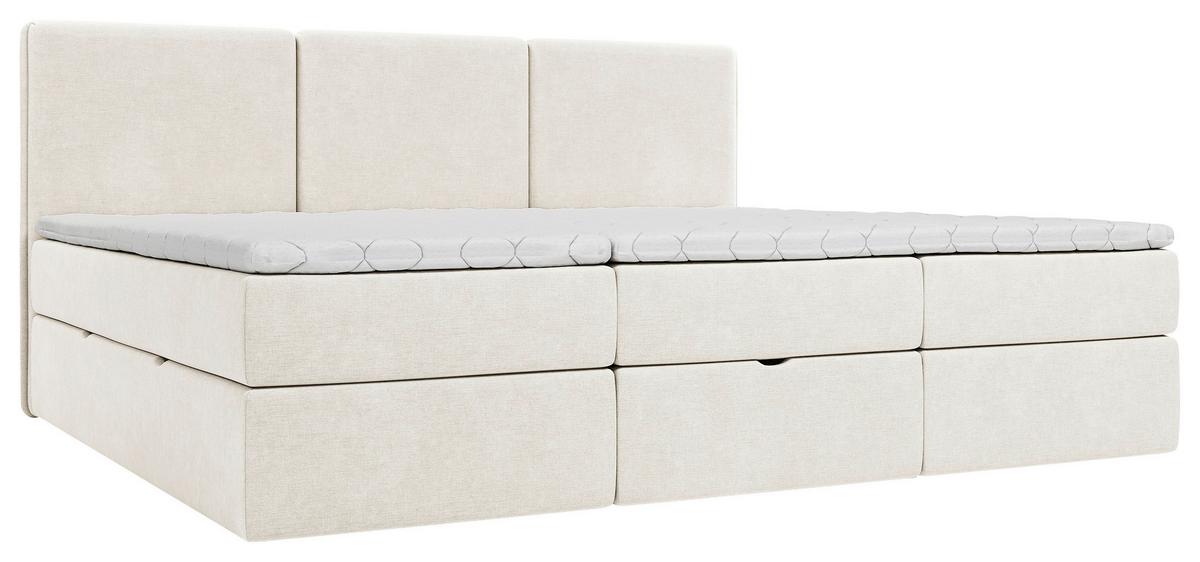 Familienbett Domino Combo Mit 3 Bettkasten, Creme 270x200 - Creme/Schwarz, MODERN, Holz/Holzwerkstoff (270/200cm) - MID.YOU