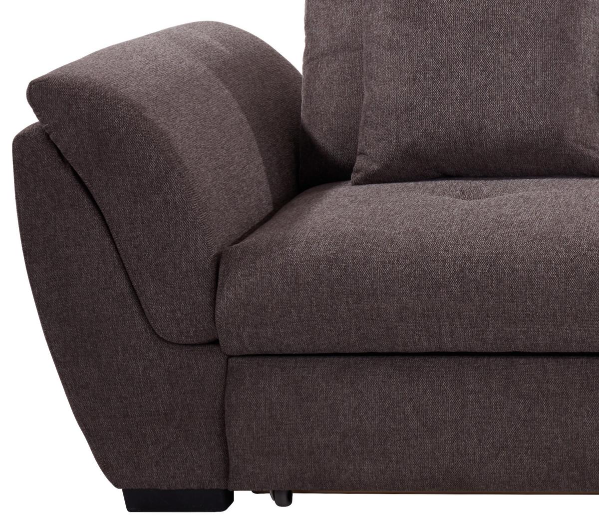 Rohová sedačka BERISSO, pravá, hnědá - hnědá, Design, textil/plast (278/187cm) - Ondega
