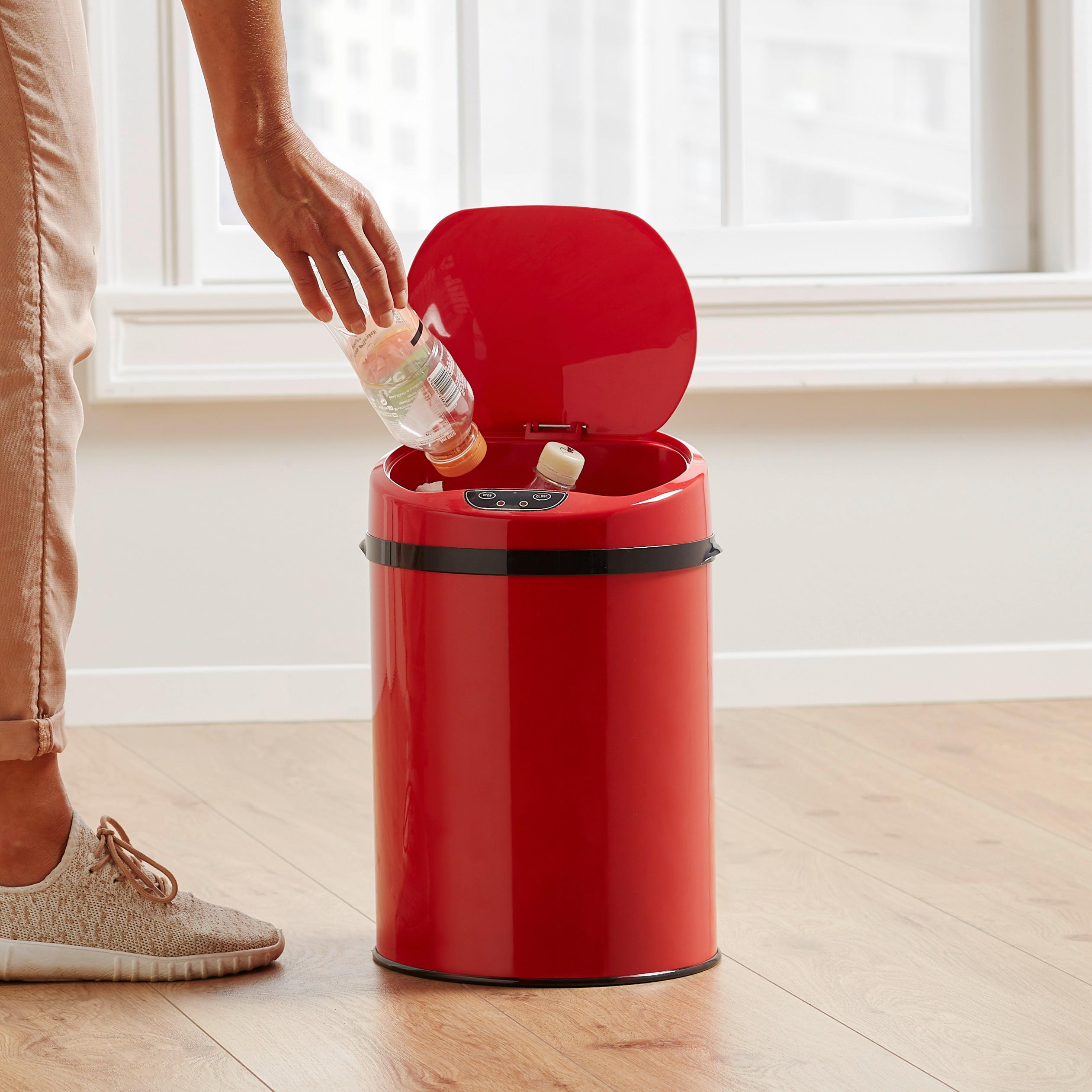 Odpadkový kôš ECHTWERK SENSOR - čierna/červená, Konventionell, kov/plast (24,5/37,5cm) - Echtwerk