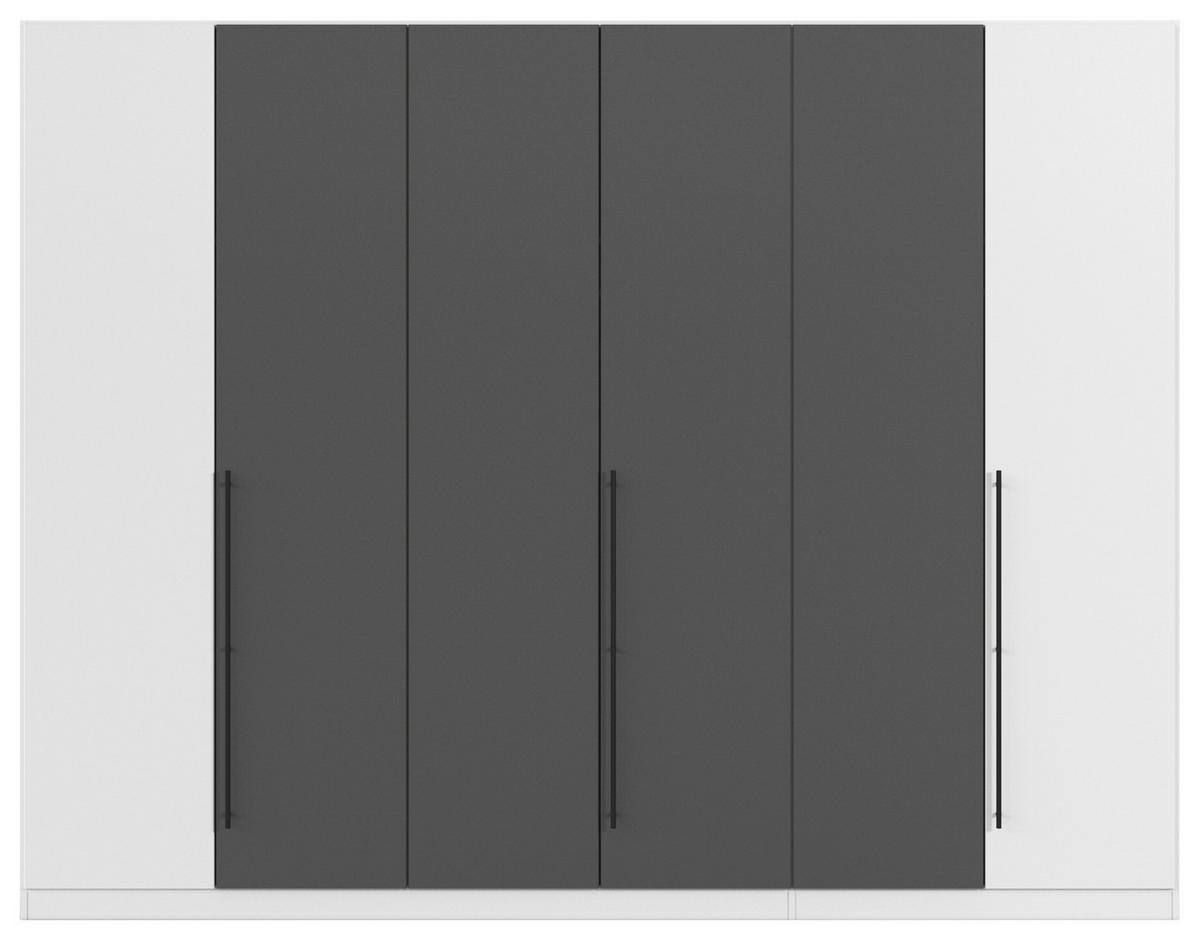 Kleiderschrank Safari B: 271 cm - Weiß/Grau, KONVENTIONELL, Holzwerkstoff (271/229/54cm)