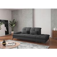 RÉCAMIERE Amica E, Dunkelgrau B: 231 cm - Dunkelgrau/Schwarz, KONVENTIONELL, Textil (231/90/122cm) - Sit & More