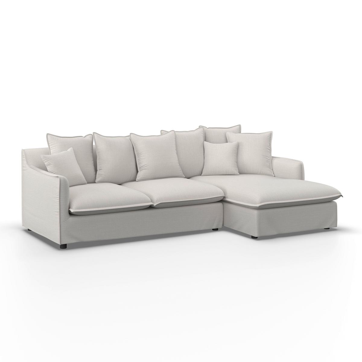 Sedací souprava ELIA přírodná barva - černá/přírodní barvy, Moderní, dřevo/textil (265/84/158cm) - Bessagi Home