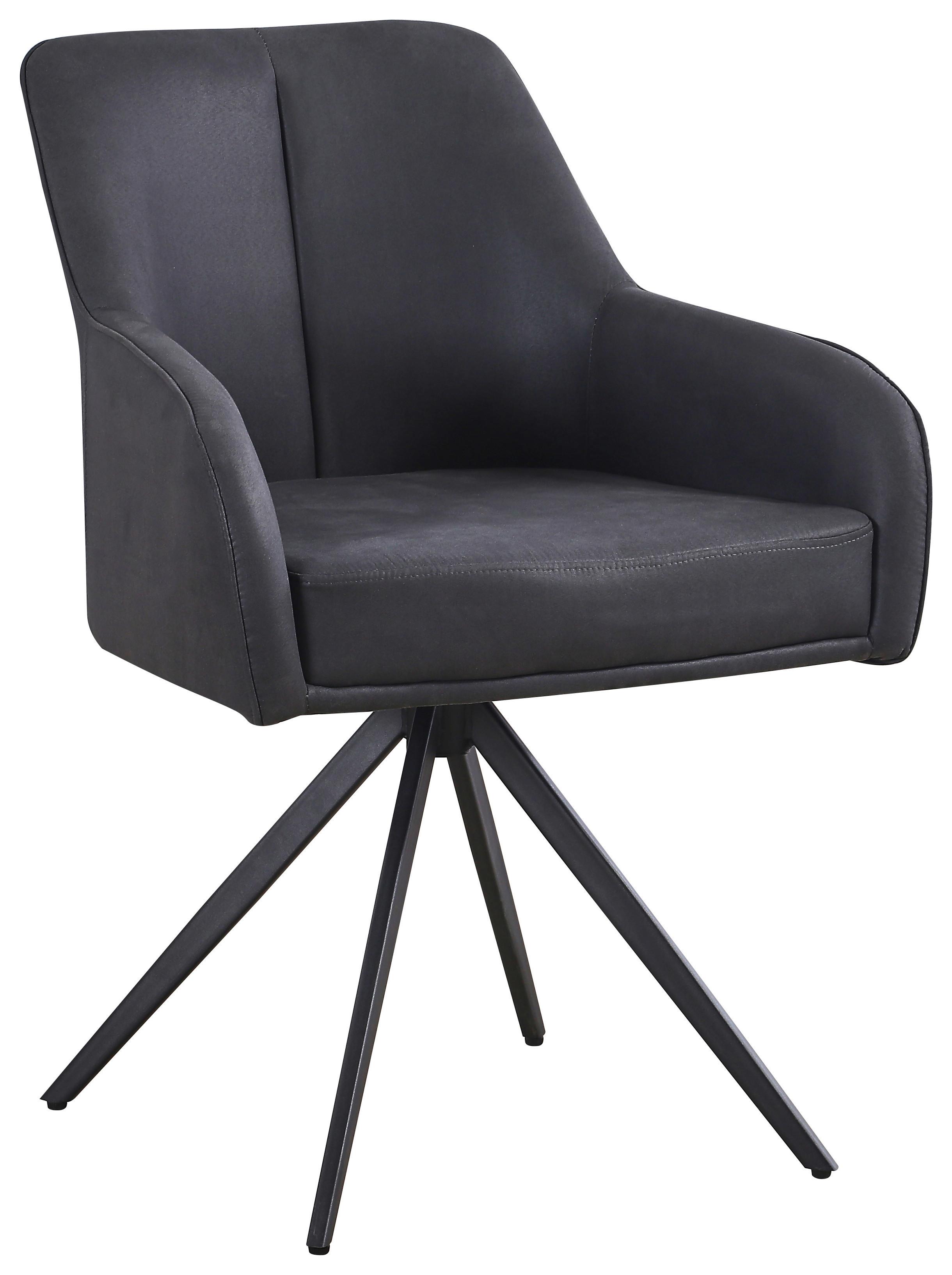 Armlehnstuhl Zwei Schwarz B: 62 cm - Schwarz, MODERN, Holz/Textil (62/83/62cm) - Livetastic