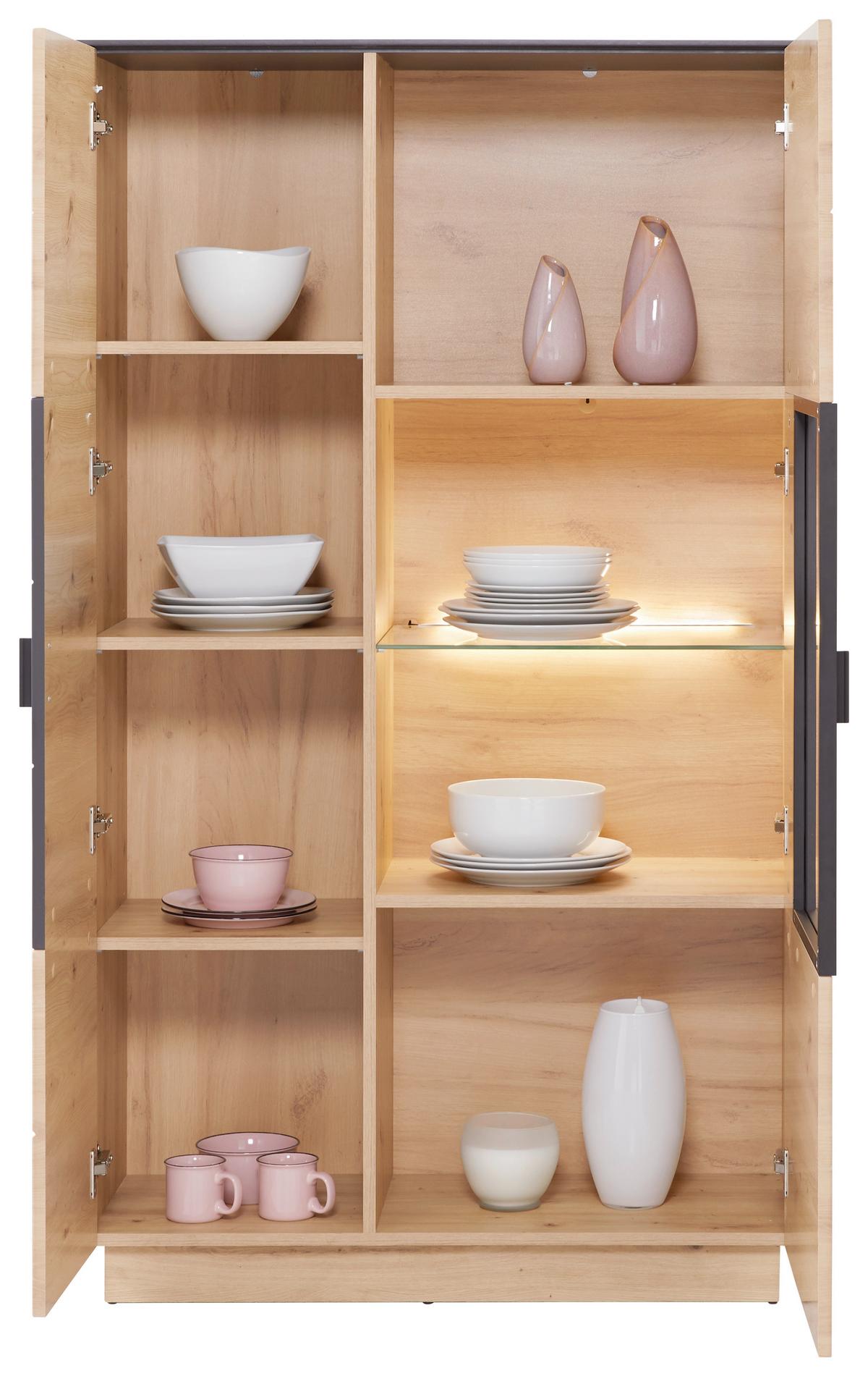 Wohnkombination Modern 4 -teilig. Tonale 8, Eiche Dekor/grau - MODERN (329,5/207,6/40cm)