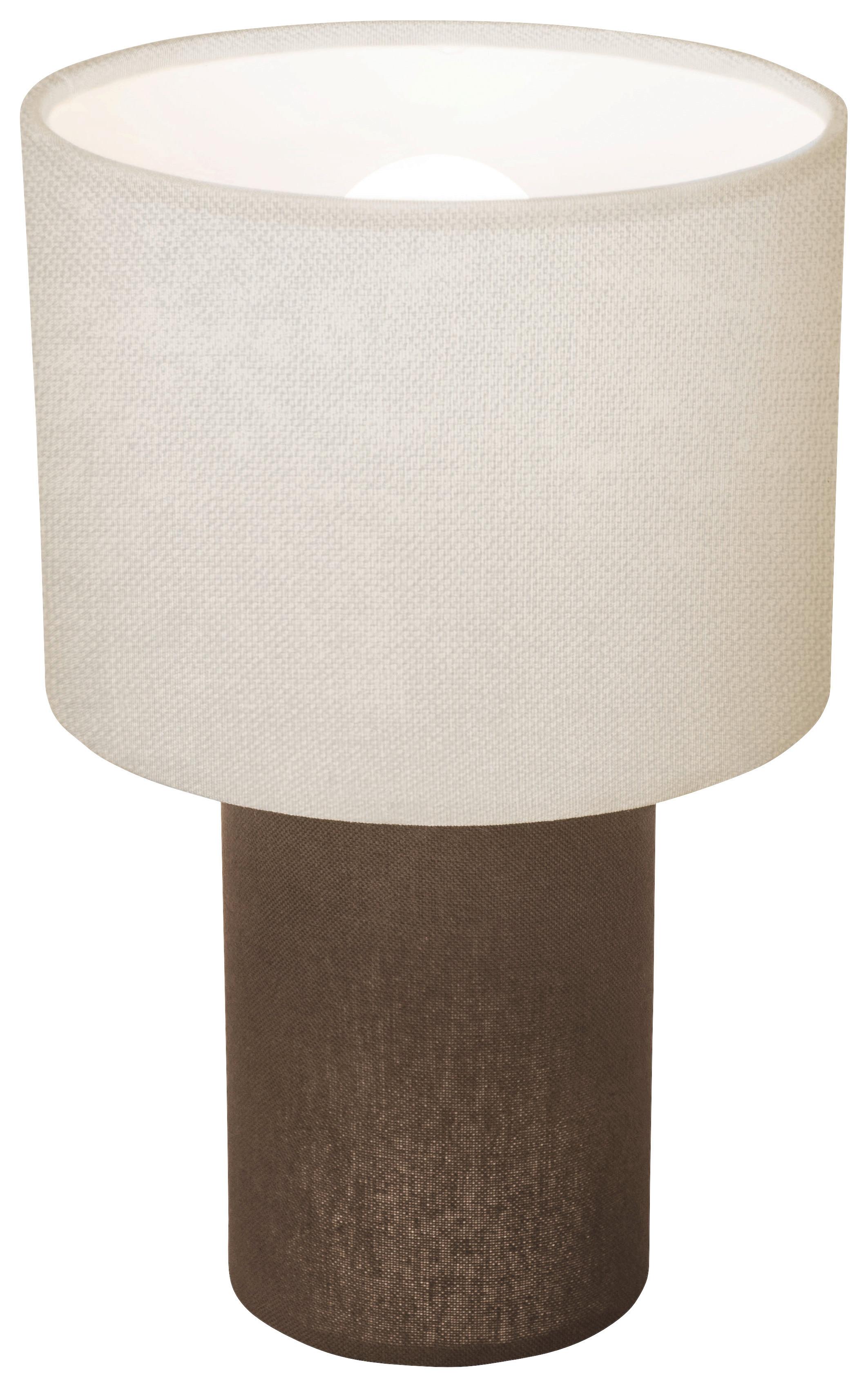 Stolní svítidlo BULGI1 - přírodní barvy/šedavě hnědá, Konvenční, kov/textil (20/30cm)