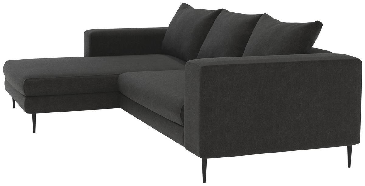 Eckschlafsofa Aurora II - Schwarz/Graphitfarben, MODERN, Textil (170/315cm) - Trendmanufaktur