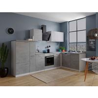 Eckküche Malia 310x172 cm Grau, mit Geräte - Weiß/Grau, Basics, Holzwerkstoff (310/172cm) - Respekta